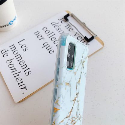 Anymob Samsung Light Blue Marble Phone Case Silicone Shockproof Cover-Mobile Phone Cases-PEROZ Accessories