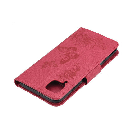 Anymob Samsung Blue Flip Phone Case Big Butterfly Leather Wallet Book Style Cover Shell-Mobile Phone Cases-PEROZ Accessories