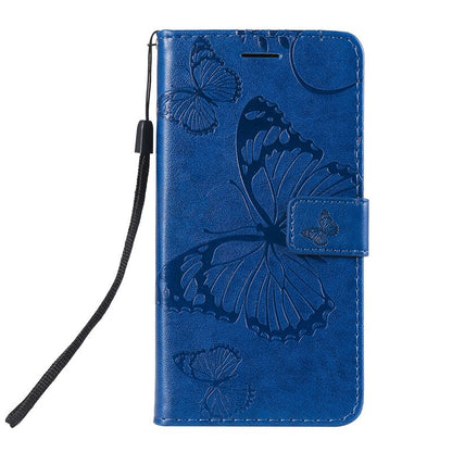 Anymob Huawei Phone Case Blue Butterfly Flip Leather Wallet Phone Cover-PEROZ Accessories
