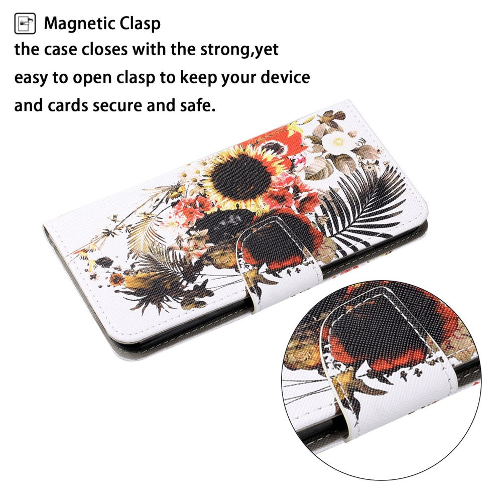 Anymob Samsung Multicolored Marbling Pattern Phone Case Magnetic Flip Leather Wallet Painted Cover-Mobile Phone Cases-PEROZ Accessories