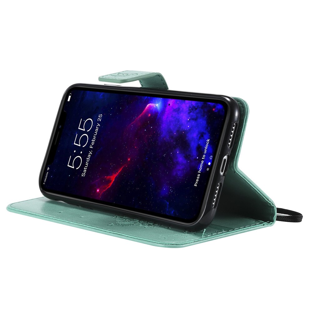 Anymob iPhone Violet Flip Leather Cases Cat Embossing Wallet Phone Cover-Mobile Phone Cases-PEROZ Accessories