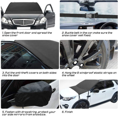 Anypack Car Front Windshield Cover Sun Shade Snow Car Cover Sunshield Dust Waterproof Protection Outdoor Exterior Protector-Car Accessories-PEROZ Accessories