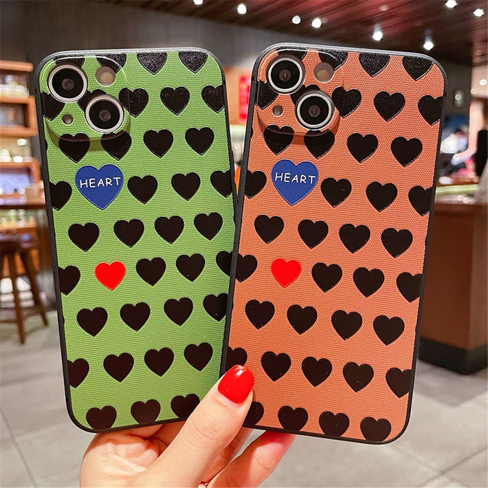 Anymob iPhone Case Red Check Pattern Orange Retro Geometry Graffiti Soft Silicon Cover-Mobile Phone Cases-PEROZ Accessories