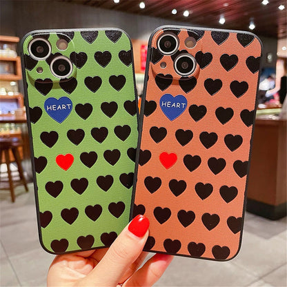 Anymob iPhone Case Red Check Pattern Orange Retro Geometry Graffiti Soft Silicon Cover-Mobile Phone Cases-PEROZ Accessories