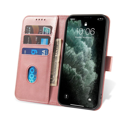 Anymob iPhone Case Brown Magnetic Flip Solid Color Wallet Phone Protection Cover-Mobile Phone Cases-PEROZ Accessories