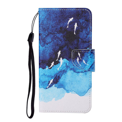 Anymob Samsung Ocean Blue Pattern Phone Case Magnetic Flip Leather Wallet Painted Cover-Mobile Phone Cases-PEROZ Accessories