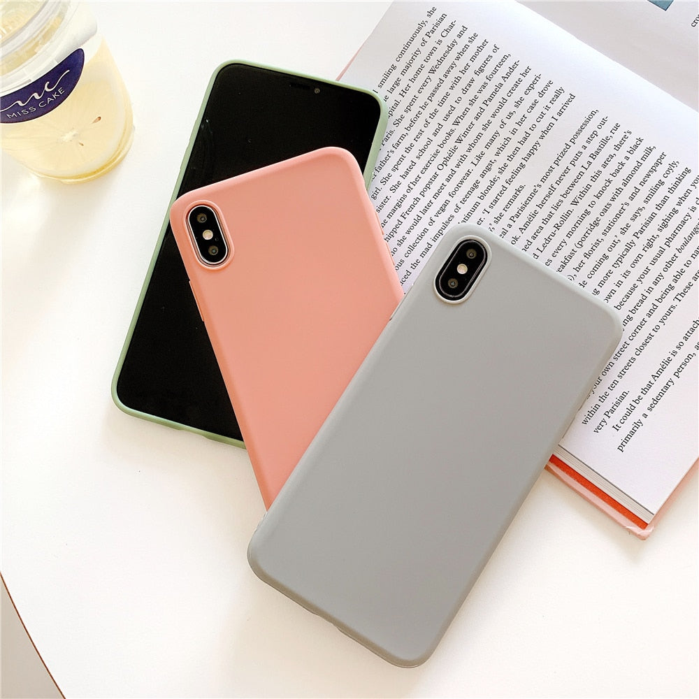Anymob iPhone Red Candy Color Silicone Phone Case Soft TPU Back Cases Cover-Mobile Phone Cases-PEROZ Accessories