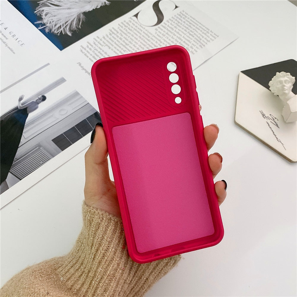 Anymob Samsung Case Black Camera Lens Protection Phone Color Candy Soft Back Cover-Mobile Phone Cases-PEROZ Accessories