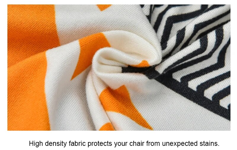 Anyhouz Office Chair Cover Light Yellow Pattern Medium Non-Slip Rotating Seat Case Universal Armrest Chair Protector-Chair Cover-PEROZ Accessories