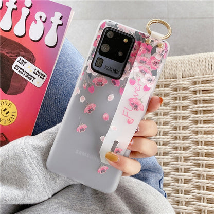 Anymob Samsung Gradient White And Pink Soft Silicon Wrist Strap Case Bag Shell Cover-Mobile Phone Cases-PEROZ Accessories