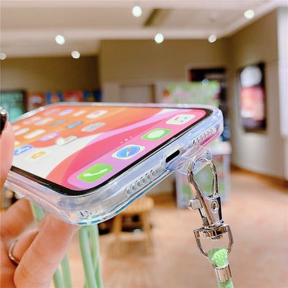 Anymob iPhone Case Marble Granite Purple Crossbody Lanyard Soft TPU Chain Cover-Mobile Phone Cases-PEROZ Accessories