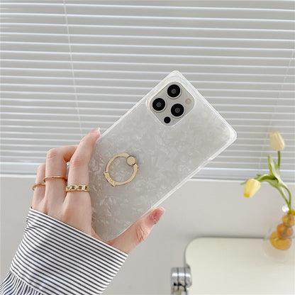 Anymob iPhone Case Pink Square Dream Shell Pattern Soft Silicone Cover-Mobile Phone Cases-PEROZ Accessories