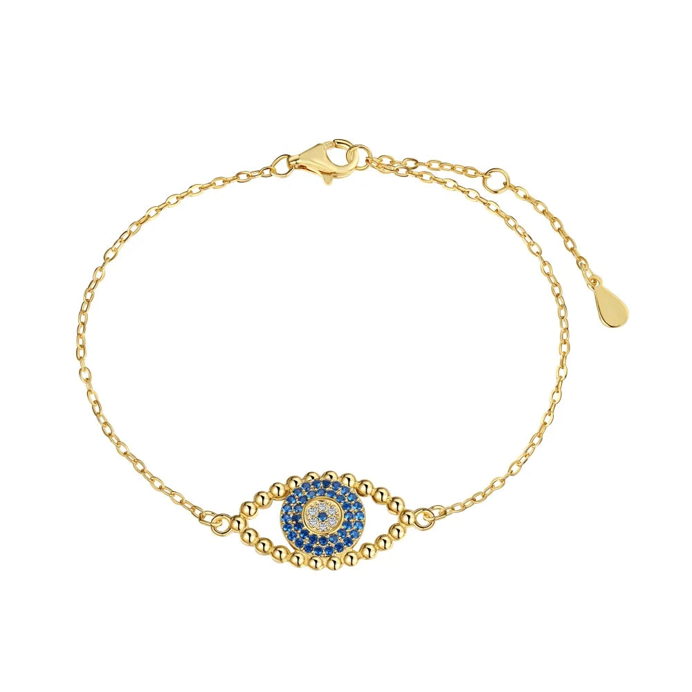 Anyco Bracelet Gold Plated Adjustable Fine Jewelry For Women Minimalist Jewelry Korean Style Vintage Cuban Cuff Link Big Eye Bracelet-Bracelets-PEROZ Accessories