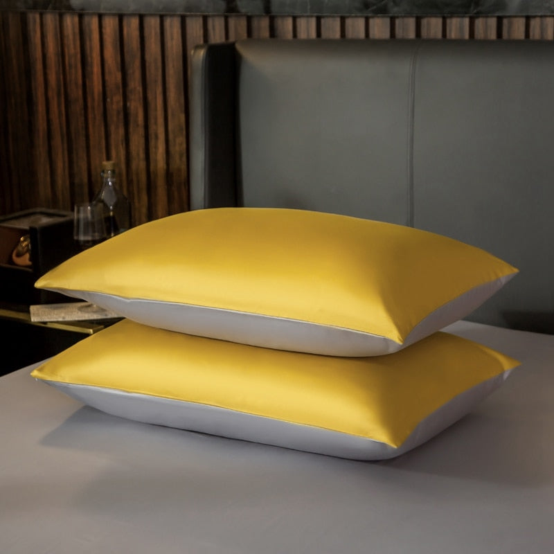 Anyhouz Duvet Comforter Set Twin Yellow/ Light Grey Egyptian Cotton Thick Blanket Bedspread 4 Pcs Bed Set-Comforter-PEROZ Accessories