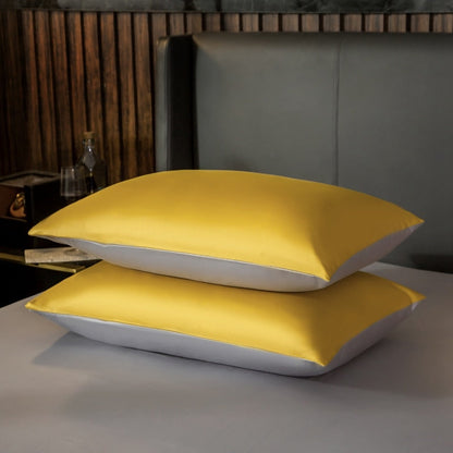 Anyhouz Duvet Comforter Set Double Yellow/ Light Grey Egyptian Cotton Thick Blanket Bedspread 4 Pcs Bed Set-Comforter-PEROZ Accessories