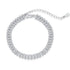 Anyco Bracelet Sterling Silver Platted 5mm Baguette Cut Zircon Full Diamond Bracelet Female Jewelry-Bracelets-PEROZ Accessories