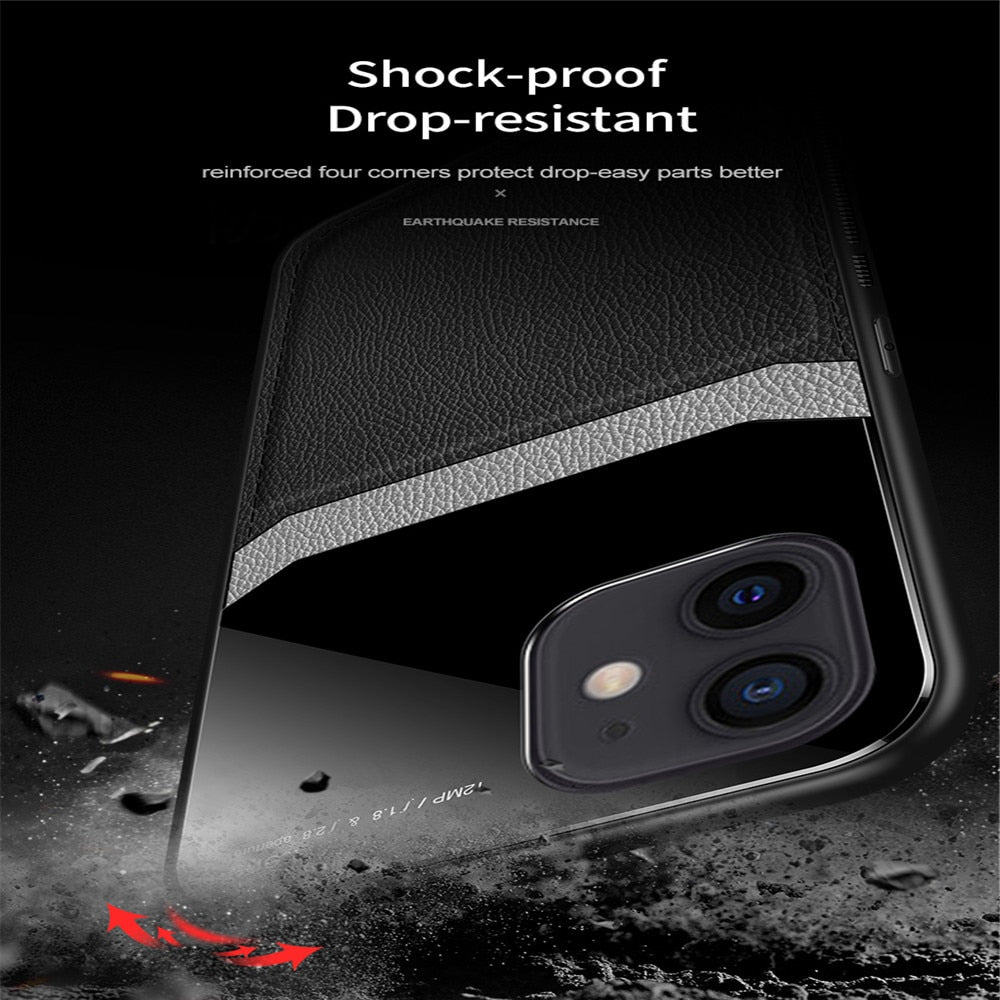 Anymob iPhone Red Anti-drop Pattern Phone Case Leather Back Cover-Mobile Phone Cases-PEROZ Accessories