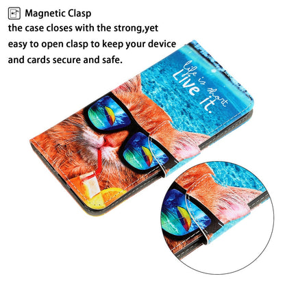Anymob Samsung Rose And Heart Magnetic Flip Wallet Case Painted Leather Phone Cover-Mobile Phone Cases-PEROZ Accessories