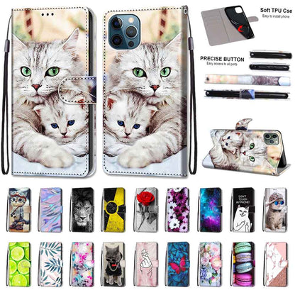 Anymob iPhone Case Lemon Flip Leather Wallet Animal Painting Phone Book Style Cover-Mobile Phone Cases-PEROZ Accessories