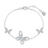 Anyco Bracelet Silver Butterfly Chain Cute Cuban Zircon Set Jewelry for Women-Bracelets-PEROZ Accessories