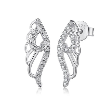 Anyco Earrings 925 Sterling Silver Angel Wing Stud Butterfly Wings Jewelry Stud Earrings Rainbow Unicorn Earrings Safety Push Back-Earrings-PEROZ Accessories