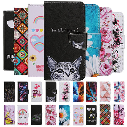 Anymob Samsung Violet With Yellow Flower Phone Cases Leather Flip Stand Cover-Mobile Phone Cases-PEROZ Accessories