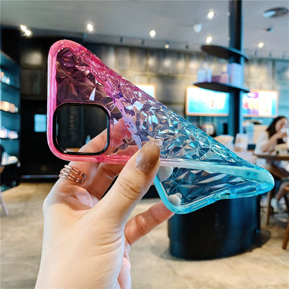 Anymob iPhone Case Red Transparent 3D Diamond Gradient Soft Silicon Back Cover-Mobile Phone Cases-PEROZ Accessories