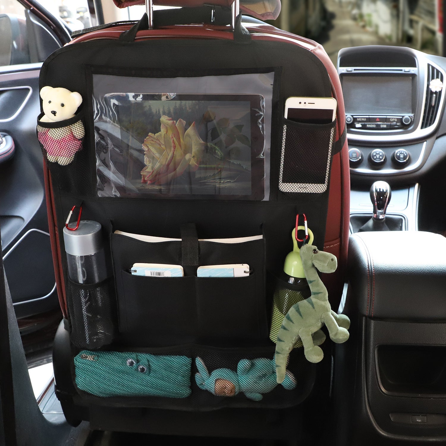 Anypack Car Back Seat Organizer 2pc with Touch Screen Tablet Holder Kick Mats with Pocket for Toys-Car Accessories-PEROZ Accessories