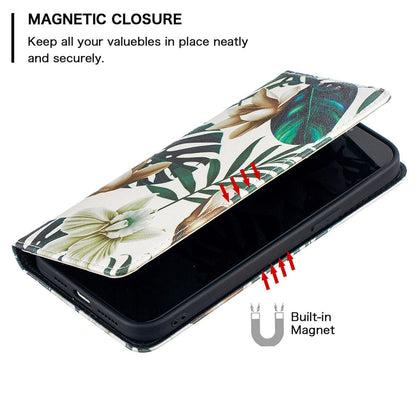 Anymob iPhone Case Flip Leather Rainbow Flower Magnetic Card slot Wallet Cover-Mobile Phone Cases-PEROZ Accessories