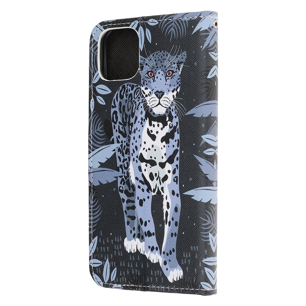 Anymob iPhone Case Black Cat Leather Flip Wallet Cartoon Stand Phone Cases Cover-Mobile Phone Cases-PEROZ Accessories