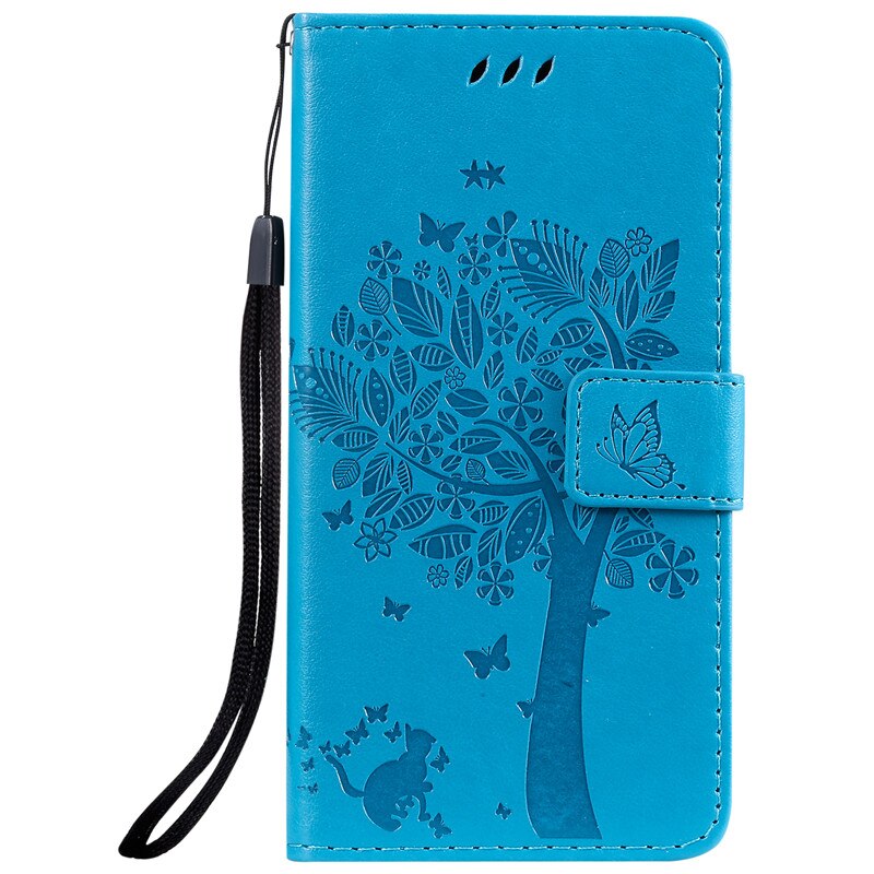 Anymob Huawei Phone Case Sky Blue Tree Print Flip Leather Wallet Phone Cover-PEROZ Accessories