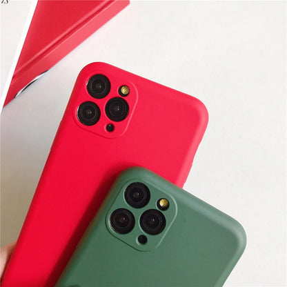 Anymob iPhone Light Green Liquid Silicone Case Fashion Solid Color Soft Shockproof Back Cover-Mobile Phone Cases-PEROZ Accessories