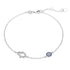 Anyco Bracelet Sterling Silver Cubic Zircon Bracelet Blue Big Stone Eye Jewellery Hand Bracelet Diamond Women-Bracelets-PEROZ Accessories