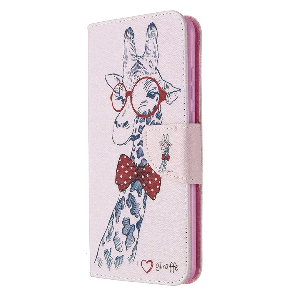 Anymob Huawei Cute Giraffe and Pink Flip Leather Mobile Phone Case Cover-PEROZ Accessories