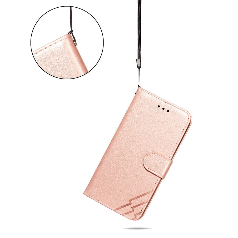 Anymob iPhone Case Pink Solid Color Leather Fashion Magnetic Flip Wallet Cover-Mobile Phone Cases-PEROZ Accessories