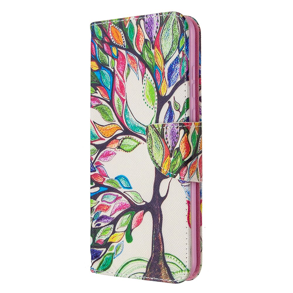Anymob Huawei White Colorful Leaves and Tree Flip Leather Mobile Phone Case Cover-PEROZ Accessories