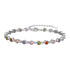 Anyco Bracelet Sterling Silver Cubic Zirconia Bracelet Bangle Jewelry Ournd Shape Colorful Summer Style Tennis Bracelet For Women-Bracelets-PEROZ Accessories