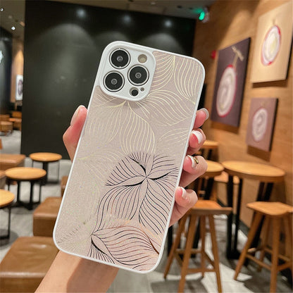 Anymob iPhone Case Pink Glitter Flower Phone Silicone Colorful Laser Back Cover-Mobile Phone Cases-PEROZ Accessories