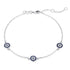 Anyco Bracelet Cubic Zirconia Bracelets Bangles Blue Stone Eye Link Chain 925 Silver Bracelet For Girl Women-Bracelets-PEROZ Accessories