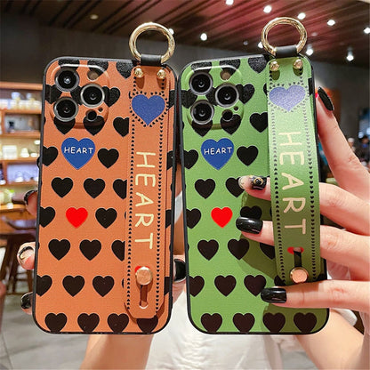 Anymob iPhone Case Brown Check Pattern Holder Stand Cover Soft Silicone Phone Protection-Mobile Phone Cases-PEROZ Accessories
