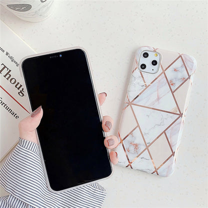 Anymob iPhone Case Purple Marble Soft Silicone Phone Cover Protection-Mobile Phone Cases-PEROZ Accessories