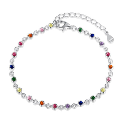 Anyco Bracelet Cuba Drop Heart Shape Iced Out Tennis Cubic Zirconia 925 Silver Chain Crystal Bracelets Bangles Charm For Bracelet Women-Bracelets-PEROZ Accessories