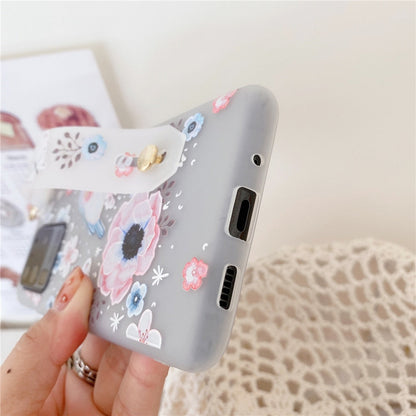 Anymob Samsung Gradient White And Pink Soft Silicon Wrist Strap Case Bag Shell Cover-Mobile Phone Cases-PEROZ Accessories