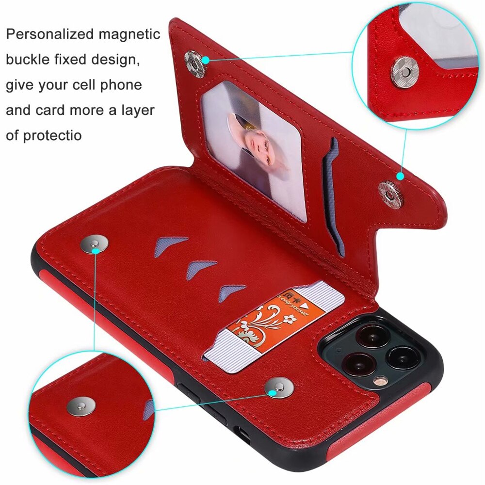 Anymob iPhone Case Gray Cartoon Skull Leather Wallet Flip Multi Card Holder Cover-Mobile Phone Cases-PEROZ Accessories