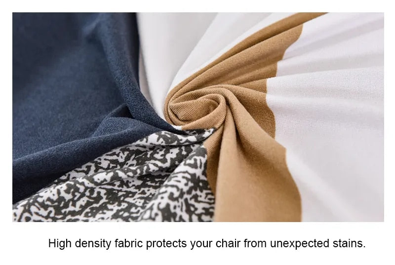 Anyhouz Chair Cover Dark Blue Flower Design with Anti-Dirt and Elastic Material for Dining Room Kitchen Wedding Hotel Banquet Restaurant-Chair Cover-PEROZ Accessories