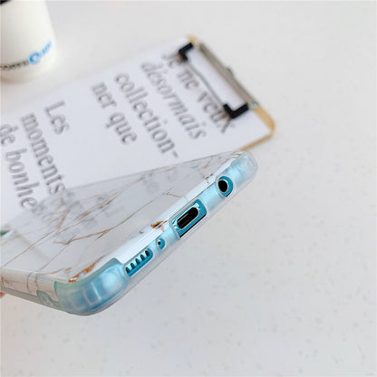 Anymob Samsung Light Blue Marble Phone Case Silicone Shockproof Cover-Mobile Phone Cases-PEROZ Accessories