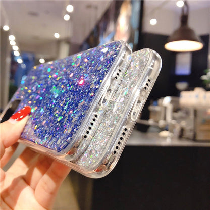 Anymob iPhone Case Yellow Shining Sequin Glitter Soft Silicone Bling Cover-Mobile Phone Cases-PEROZ Accessories