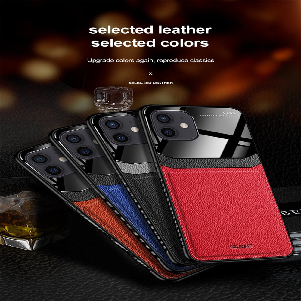 Anymob iPhone Brown Anti-drop Pattern Phone Case Leather Back Cover-Mobile Phone Cases-PEROZ Accessories