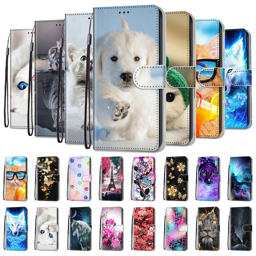 Anymob iPhone Case Fashion Magnetic Flip Red Flowers Painting Leather Cover-Mobile Phone Cases-PEROZ Accessories