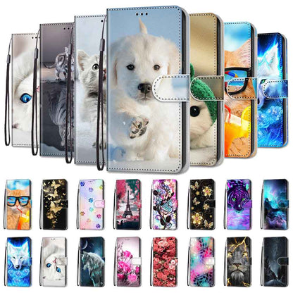 Anymob iPhone Case Fashion Magnetic Flip Cute Little Kitten Painting Leather Cover-Mobile Phone Cases-PEROZ Accessories